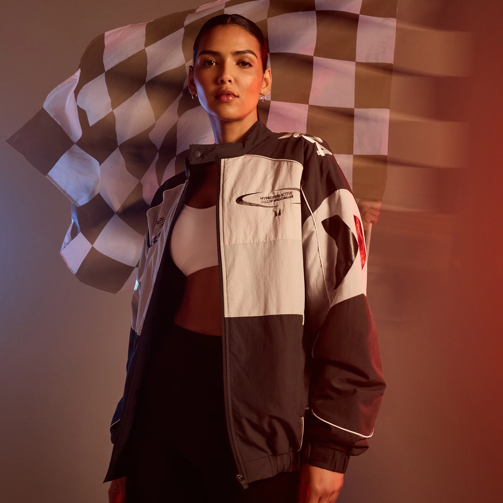 MP Women's Racing Bomber Jacket – Black - S Bild 1