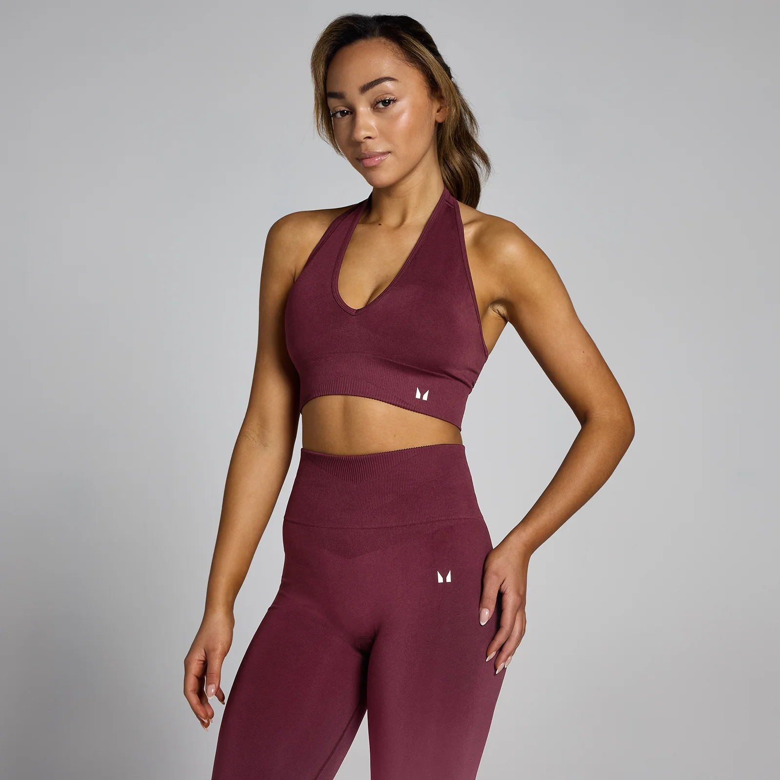 MP Women's Tempo Seamless Halter Neck Bra – Red Wine - L Bild 1