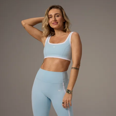 MP X Tatiana Contrast Square Neck Sports Bra – Light Aqua