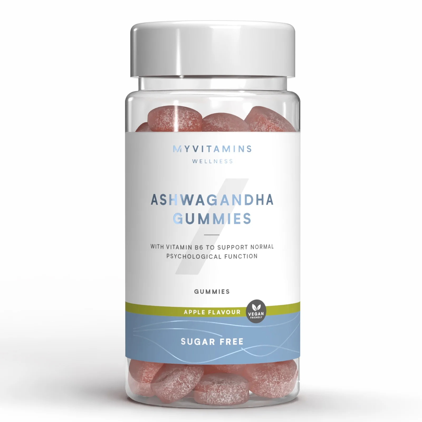 Sockerfria mjuka tabletter med ashwagandha - 60gummies - Sugar Free Apple Bild 1