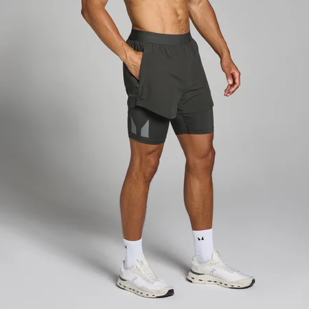MP Men's Tempo 2 in 1 Shorts – Mörkgrå