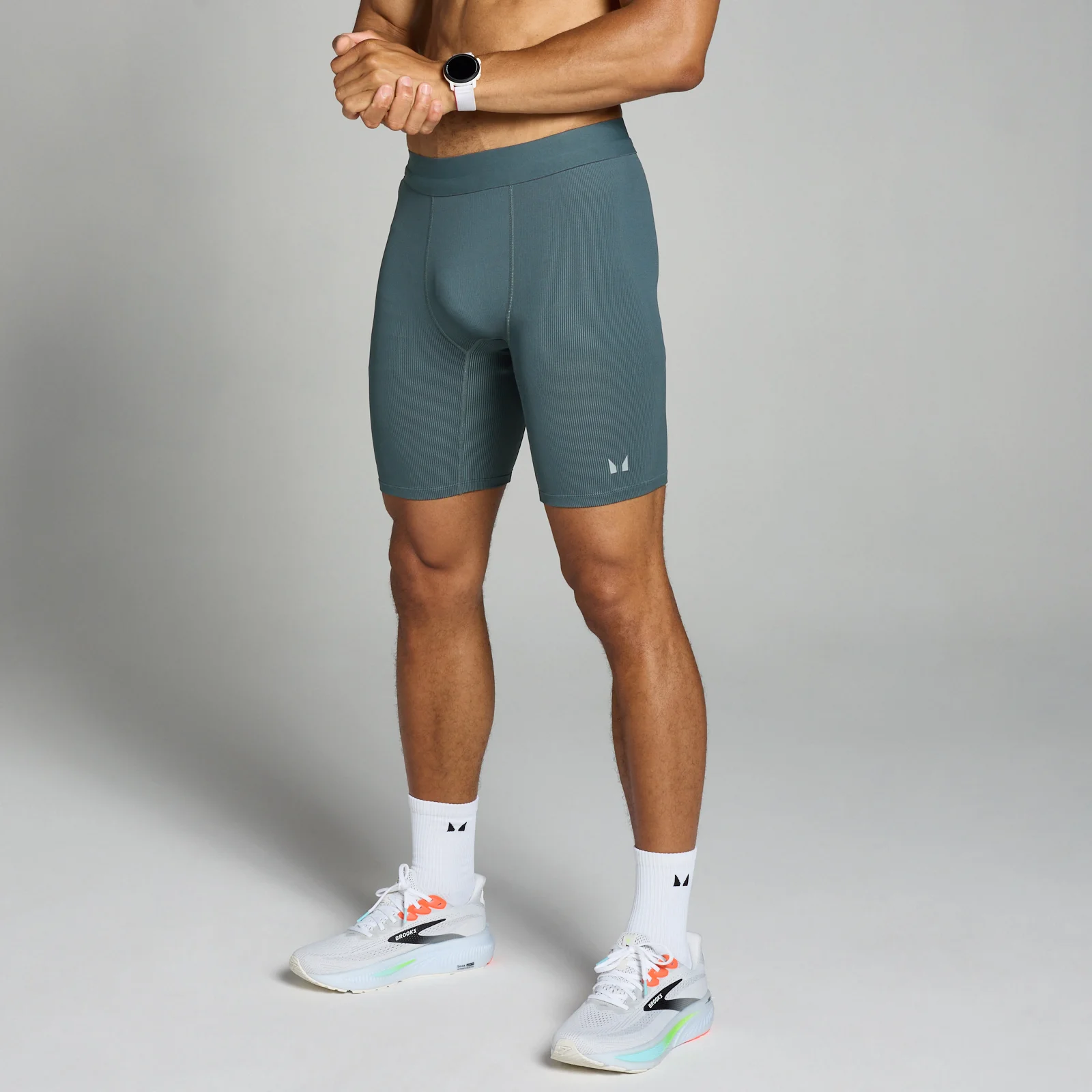 MP Men's Velocity Contrast Ribbed Baselayer Short – Dark Slate - XS Bild 1