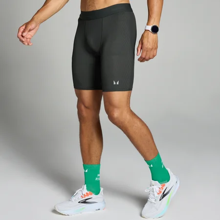 MP Men's Velocity Contrast Ribbed Baselayer Short – Black