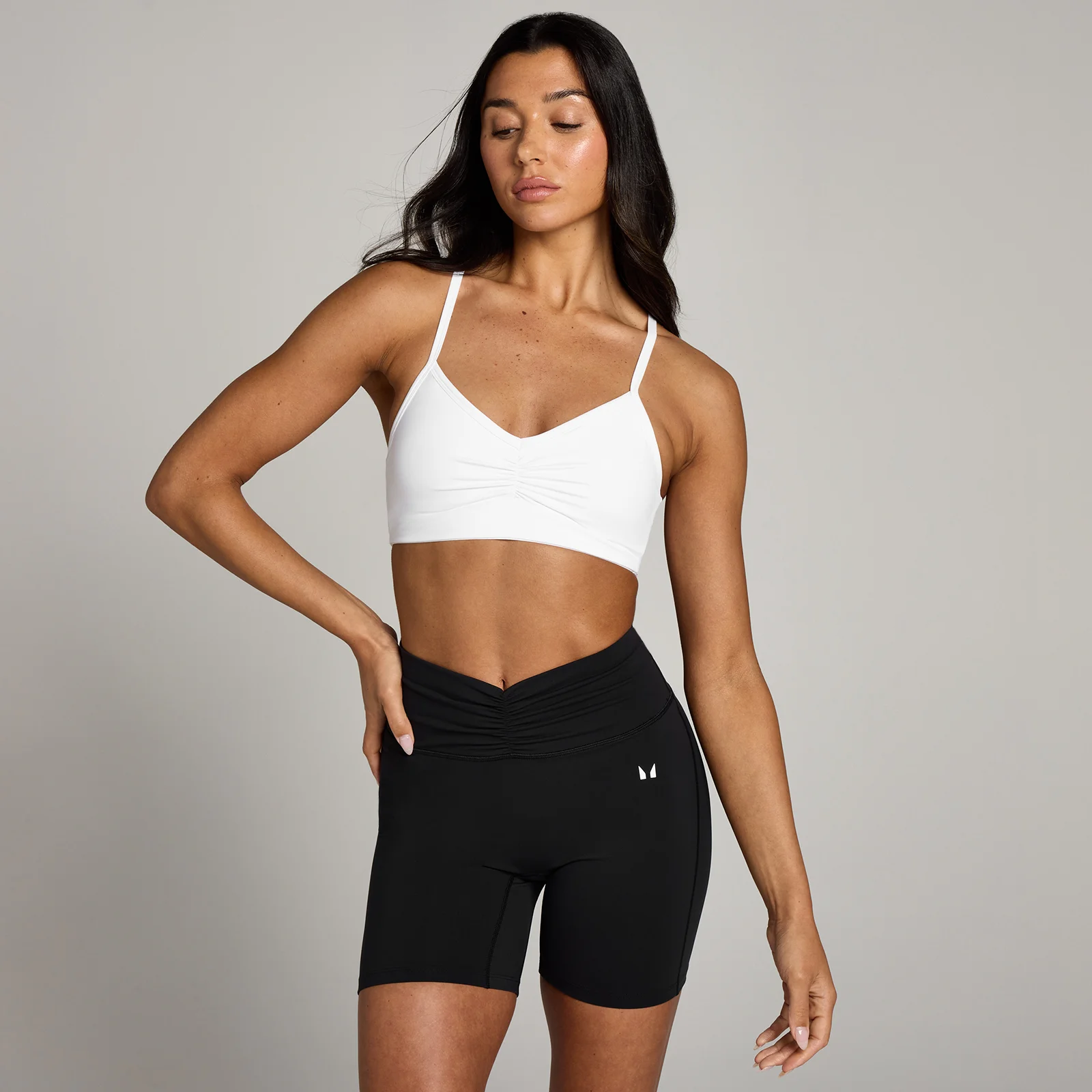 MP Women's Tempo Ruched Front Sports Bra – White - S Bild 1