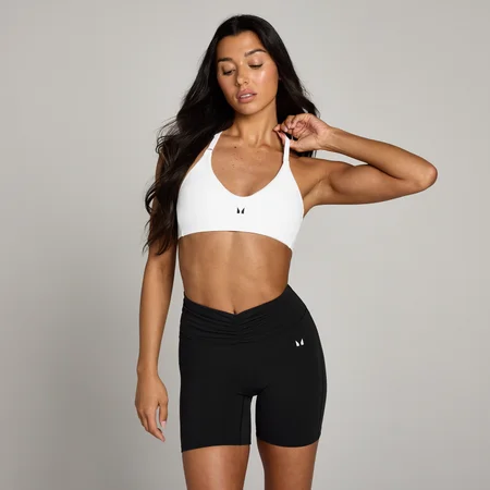 MP Women's Tempo Halterneck Open Back Sports Bra – White
