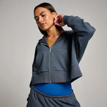 MP Women's Tempo Cropped Zip Through Hoodie – Grå