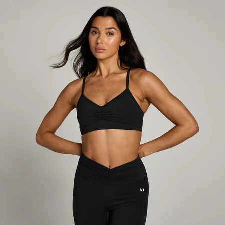 MP Women's Tempo Ruched Front Sports Bra – Black