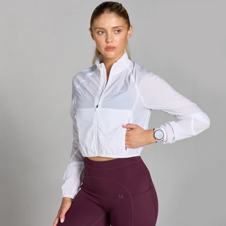 MP Women's Velocity Slim Fit Cropped Windbreaker – White