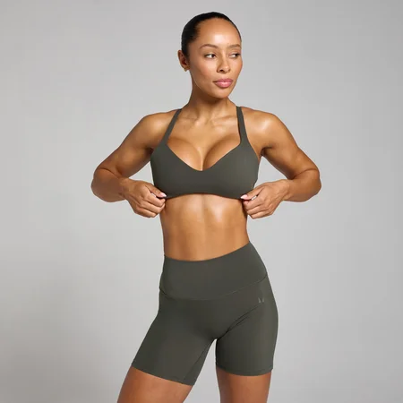 MP Women's Tempo Twist Back Sports Bra – Mörkgrå