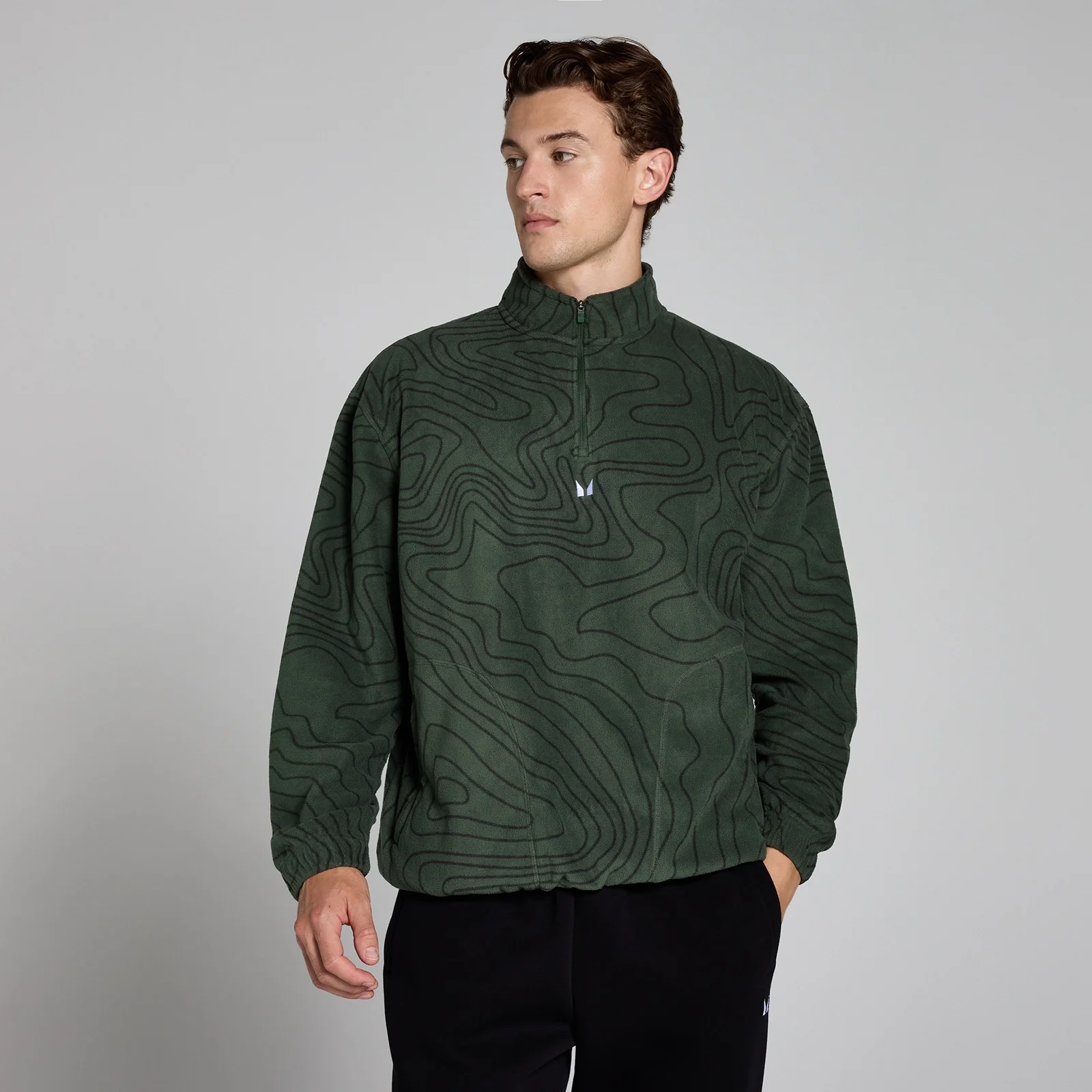 MP Men's Printed 1/4 Zip Fleece – Forest Green - XS Bild 1