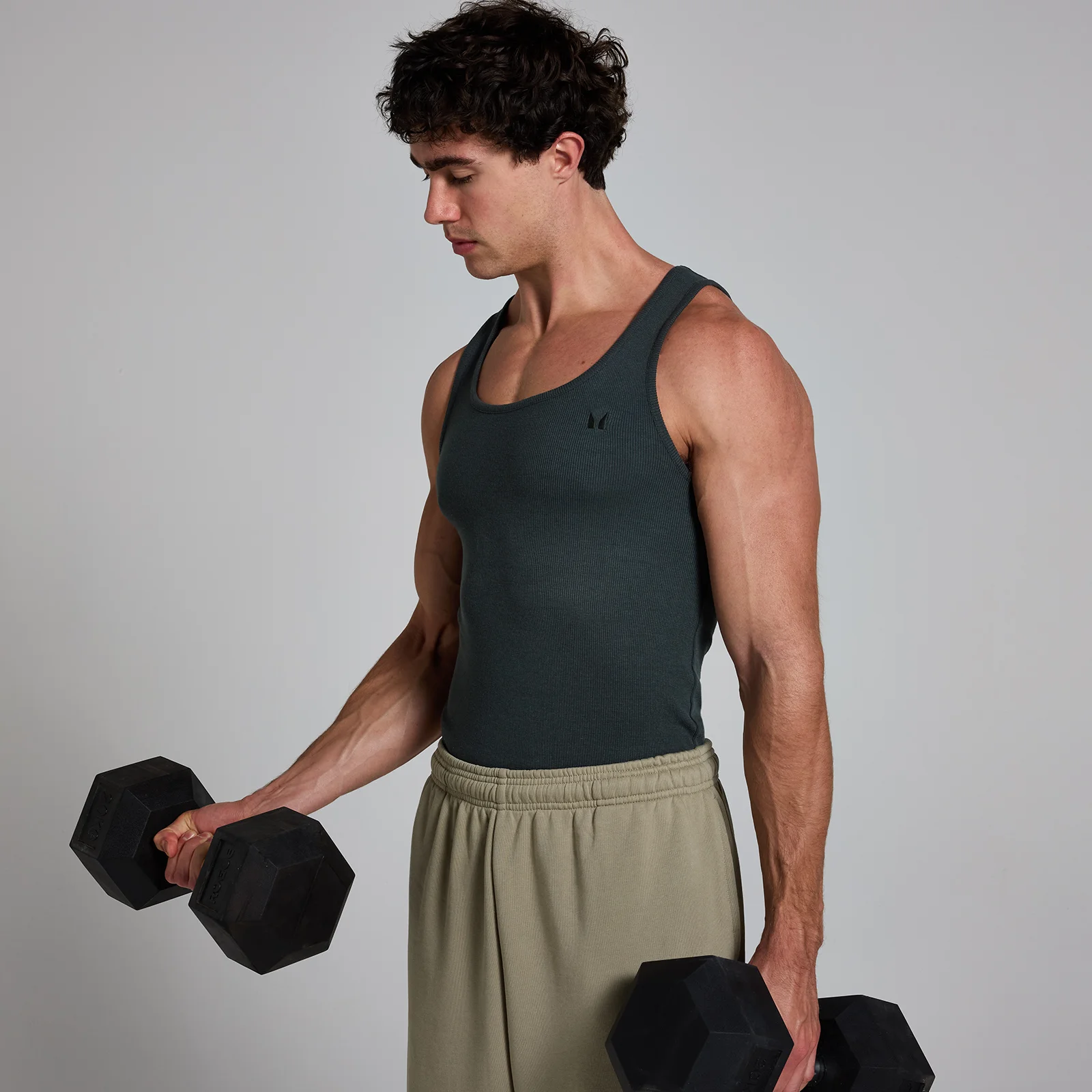 MP Men's Lift Ribbed Muscle Fit Tank - Washed Black - M Bild 1