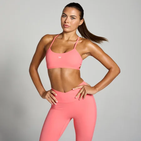 MP Women's Tempo Strappy Back Sports Bra – Coral Pink