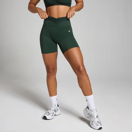MP Women's Tempo Ruched Front Shorts – Dark Emerald