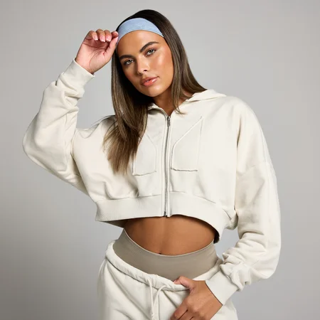 MP Women's Cropped Applique Zip Through Hoodie – Benvit