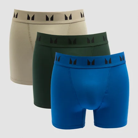 MP Men's Boxers (3-pack) – Dark Emerald/Deep Sage/Blå