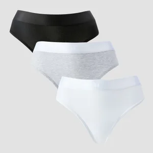 MP Women's Mid Rise Thong (5-pack) – Vit/Svart/Grå - Size XS