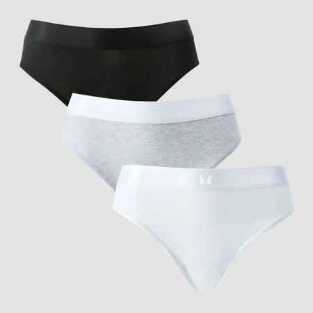 MP Women's Mid Rise Bikini Brief (5-pack) – Vit/Svart/Grå