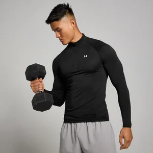 MP Men's Tempo Pillar Graphic Seamless 1/4 Zip – Black - Size L