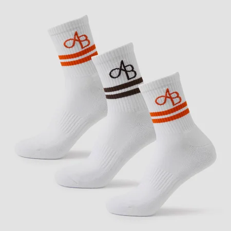 MP X Aleksandra 3pk Crew Socks – Kaffe/Varm gul