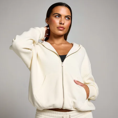 MP Women's Basics Zip Through Hoodie – Gräddvit