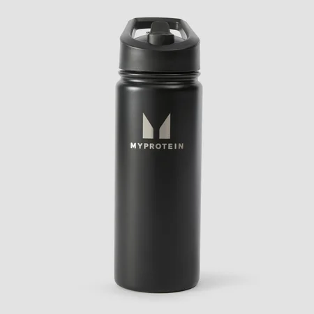 Myprotein Recycled Metal Flip Straw Bottle 500 ml – Svart