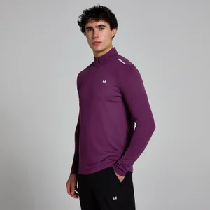 MP Men's Active Gridded 1/4 Zip – Plommon - Size S