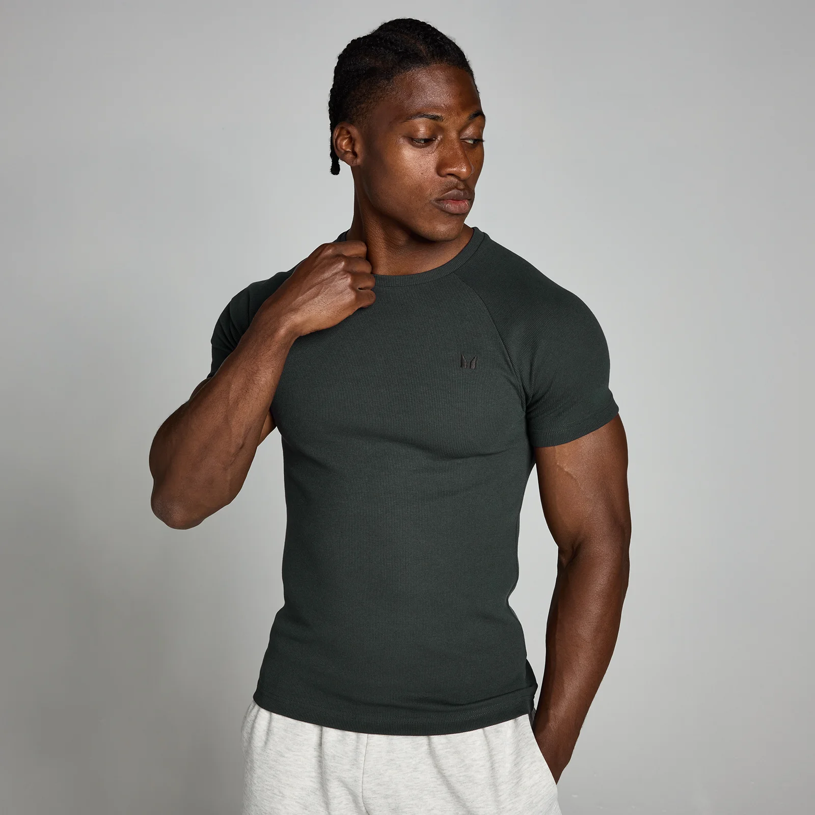 MP Men's Origin Ribbed Muscle Fit T-Shirt – Washed Black - M Bild 1