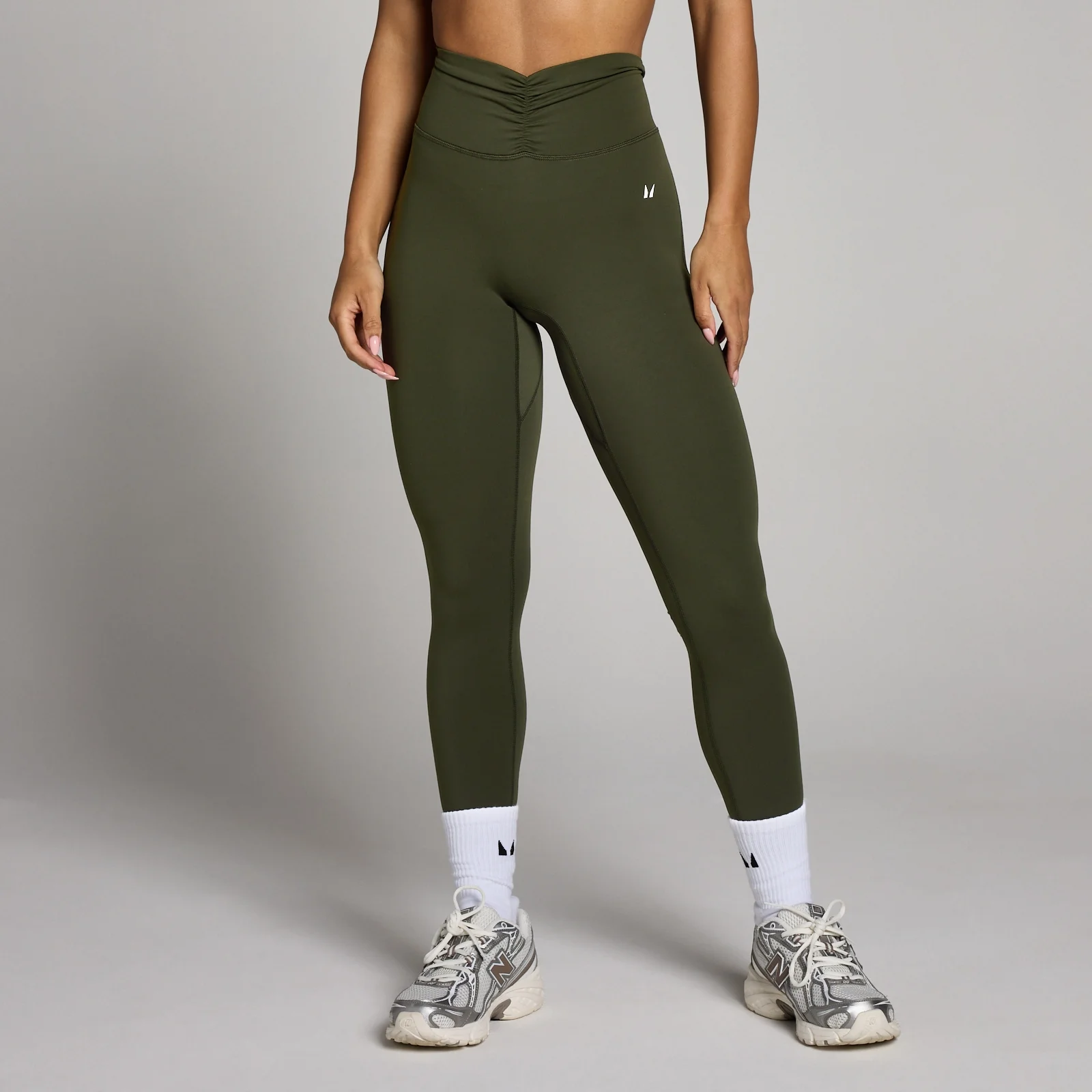MP Dam Tempo Dipped Waist Tights - Skogsgrön - XS Bild 1