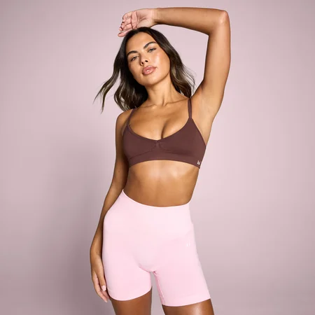 MP Dam Tempo Sömlös Ruched Front Sport-BH - Fudge