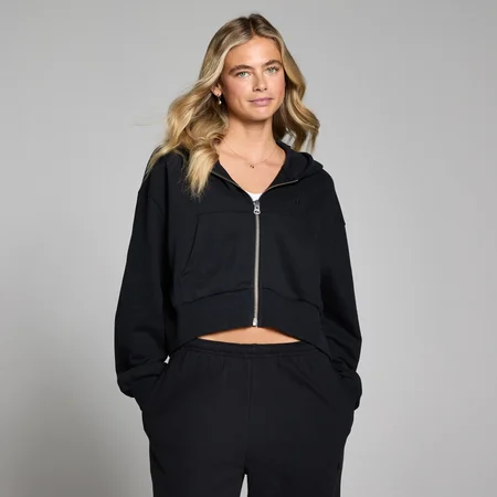MP Dam Lifestyle Hoodie med Dragkedja - Tvättad Svart