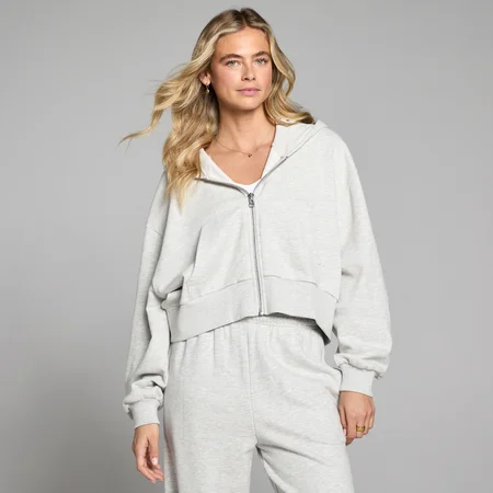MP Dam Lätt Loopback Hoodie med Dragkedja - Grå Melerad