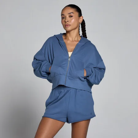 MP Women's Lightweight Loopback Huvtröja med Blixtlås - Skifferblå