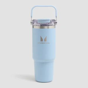 Myprotein Återvunnen Metall Vattenflaska med Handtag och Sugrör 900ml - Babyblå - Colour Baby Blue