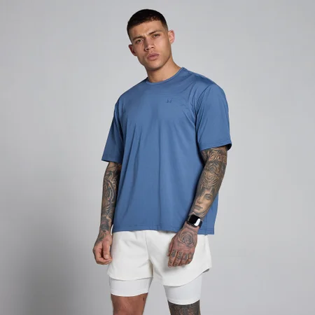 MP Hybrid Oversized Mesh-t-shirt för män - Skifferblå