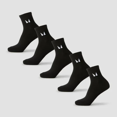 MP Unisex Ankelstrumpor (5-pack) - Svart