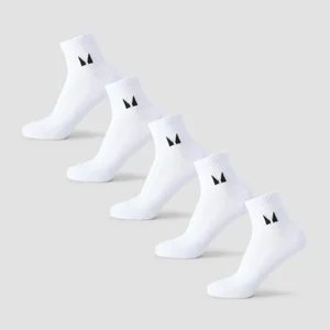 MP Unisex Ankelstrumpor (5-pack) - Vit - Size UK 6-8
