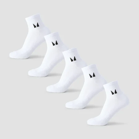 MP Unisex Ankelstrumpor (5-pack) - Vit