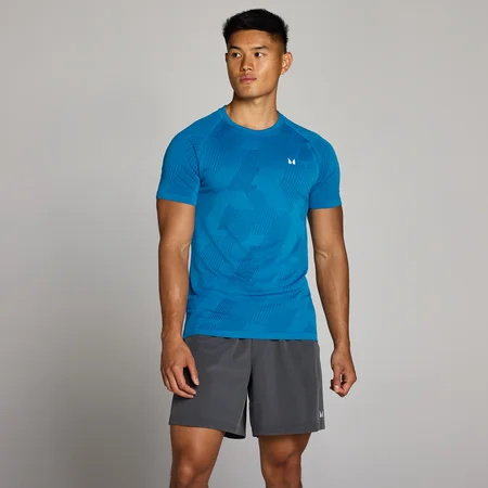 MP Tempo Pillar Graphic Seamless t-shirt för män - Babyblå