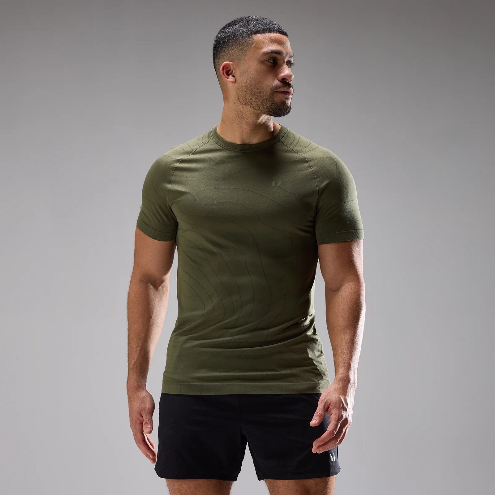 MP Velocity Ultra Seamless T-shirt för män - Dusty Olive - XXXL Bild 1