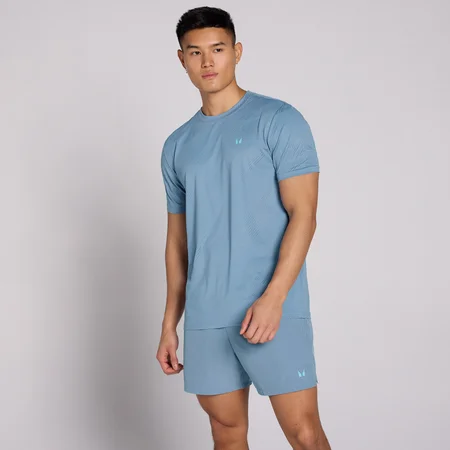 MP Herr Active Tränings Pillar Grafisk T-Shirt - Dimmblå