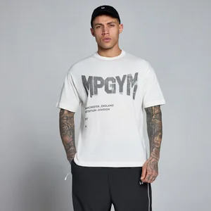 MP Herr Lift Burnout Cotton Grafisk T-Shirt - Retro Vit - Size M