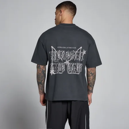MP Lift Graphic Washed Oversized Cotton T-Shirt för män - Mörkgrå