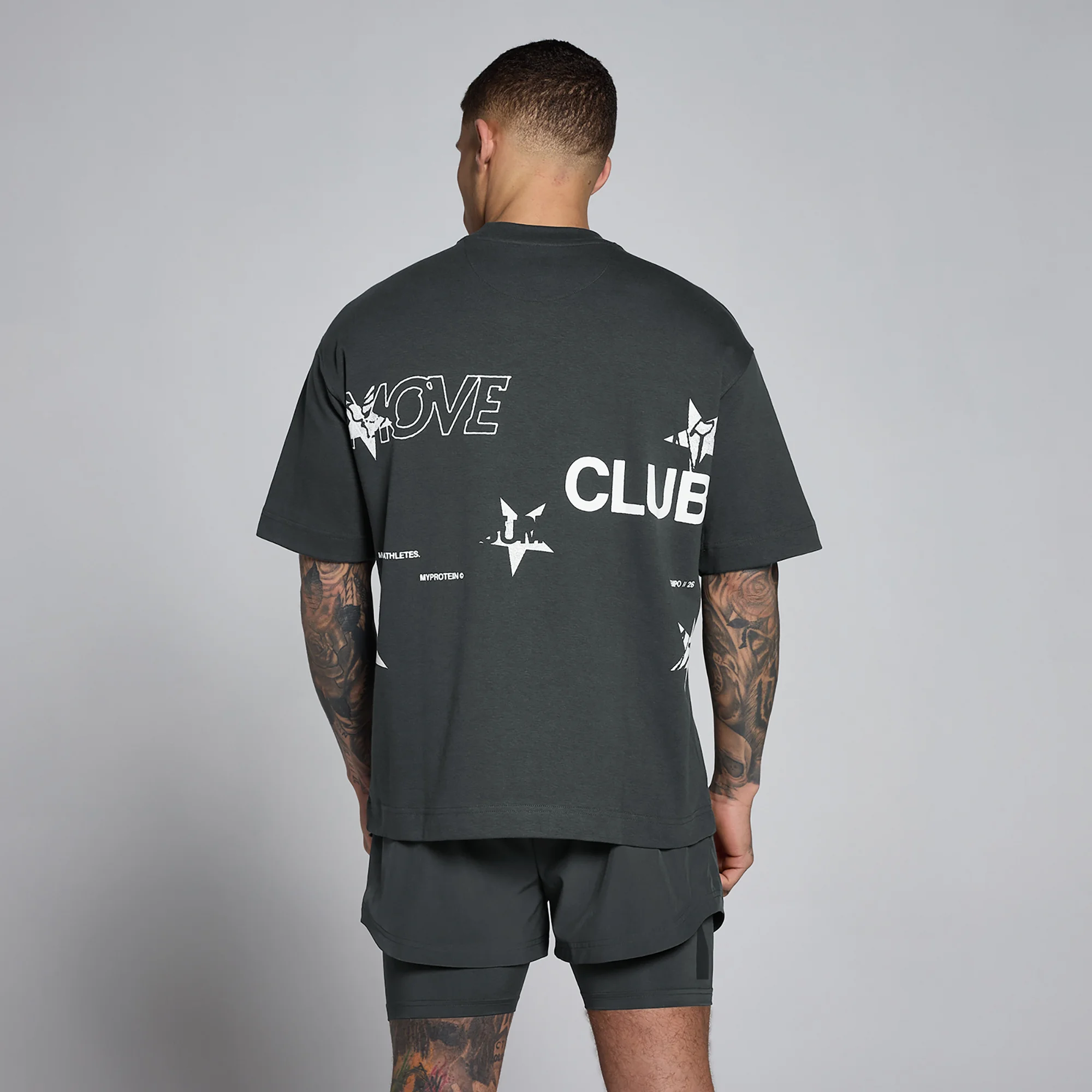 MP Hybrid Graphic Oversized Cotton T-Shirt för män - Tvättad svart - XS Bild 1