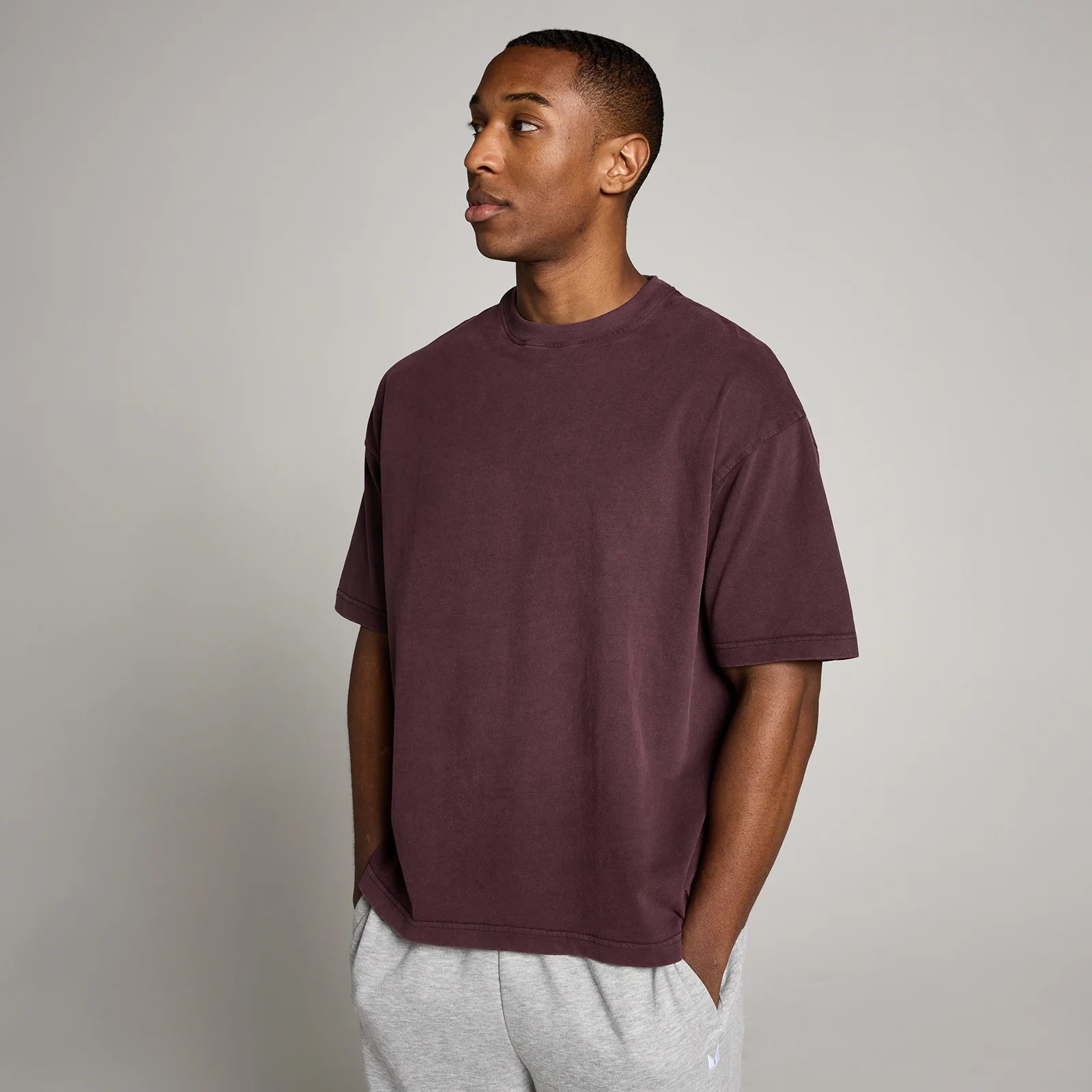 MP Herr Tvättad Oversized Bomulls-T-Shirt - Fudge - M Bild 1
