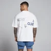MP Hybrid Graphic Oversized Cotton T-Shirt för män - Vit/Skifferblå
