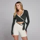MP Dam Tempo Contrast Wrap Topp - Tvättad Svart