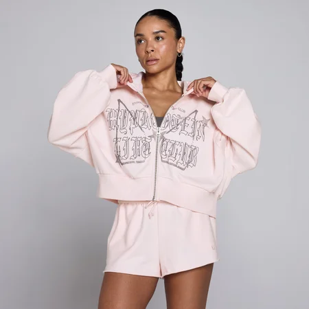 MP Dam Lift Graphic Lifestyle Hoodie med Dragkedja - Babyrrosa