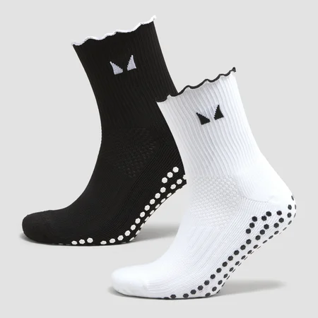 MP Frilly Pilates Sockor (2-pack) - Svart/Vit