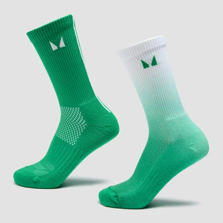 MP löparstrumpor (2-pack) - Ombre Zesty Green / Light Lime Stripe