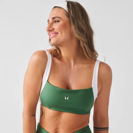 MP Dam X Tatiana Contrast Twist Back Sport-BH - Palm Green